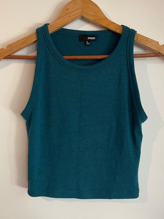Aritzia Tops - Wilfred Free Aritzia Teal High Neck Crop Tank Top S